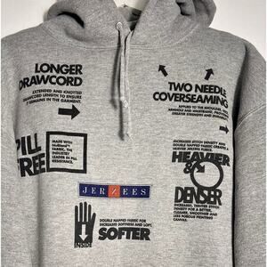 Vintage Rare Jerzees Super Sweats Promotional Hoodie Gray Y2K Size XL unisex